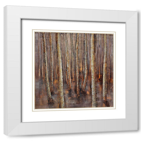 The dark forest White Modern Wood Framed Art Print with Double Matting by Atelier B Art Studio