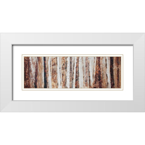 TREES OF AN ASBTRACT FOREST White Modern Wood Framed Art Print with Double Matting by Atelier B Art Studio