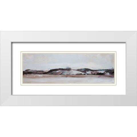 WATERCOLOR MOUNTAINS White Modern Wood Framed Art Print with Double Matting by Atelier B Art Studio