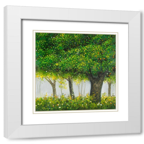 FOREST BY SUMMER White Modern Wood Framed Art Print with Double Matting by Atelier B Art Studio