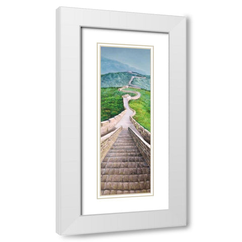 Great Wall of Mutianyu White Modern Wood Framed Art Print with Double Matting by Atelier B Art Studio