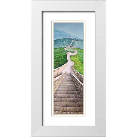 Great Wall of Mutianyu White Modern Wood Framed Art Print with Double Matting by Atelier B Art Studio