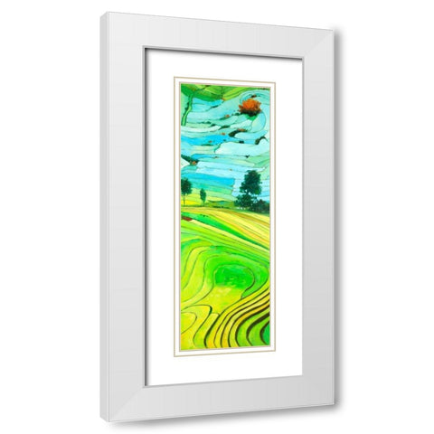 Rice fields to Vietnam White Modern Wood Framed Art Print with Double Matting by Atelier B Art Studio