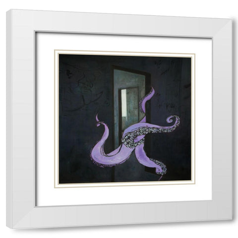 OCTOPUS STREET ART White Modern Wood Framed Art Print with Double Matting by Atelier B Art Studio