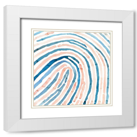 FINGERPRINT White Modern Wood Framed Art Print with Double Matting by Atelier B Art Studio