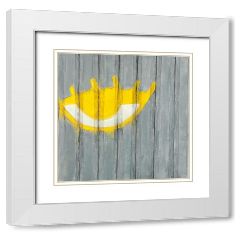 YELLOW EYE ON A CONTAINER White Modern Wood Framed Art Print with Double Matting by Atelier B Art Studio