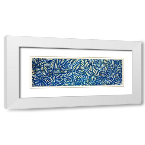 Leaf Patterns White Modern Wood Framed Art Print with Double Matting by Atelier B Art Studio