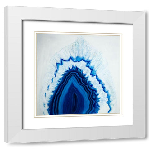 AGATE GEODE SLICE White Modern Wood Framed Art Print with Double Matting by Atelier B Art Studio