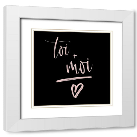 YOU + ME White Modern Wood Framed Art Print with Double Matting by Atelier B Art Studio