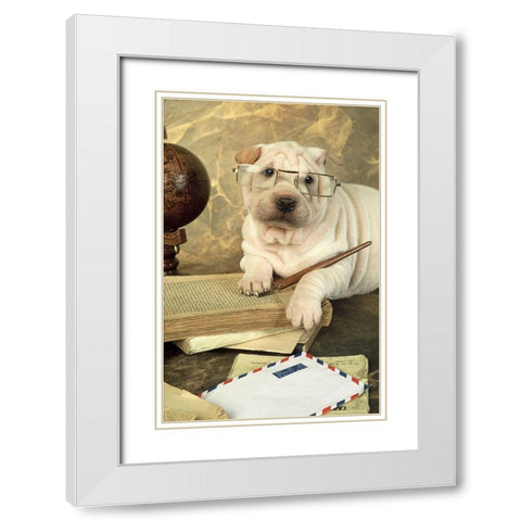 I ll write you White Modern Wood Framed Art Print with Double Matting by Hoenderkamp, Patrick
