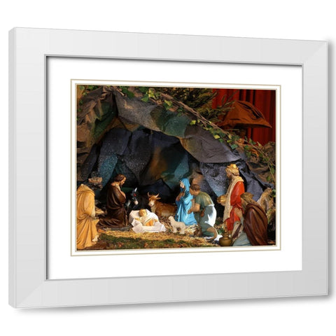 nativity scene White Modern Wood Framed Art Print with Double Matting by Hoenderkamp, Patrick