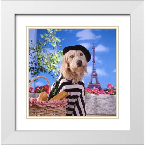 Visit to Paris White Modern Wood Framed Art Print with Double Matting by Hoenderkamp, Patrick