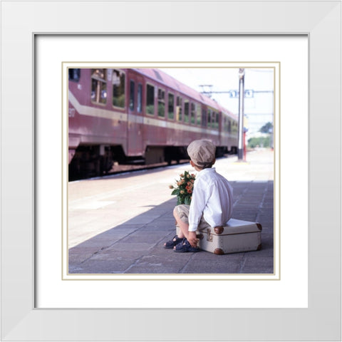 Goodbye White Modern Wood Framed Art Print with Double Matting by Hoenderkamp, Patrick