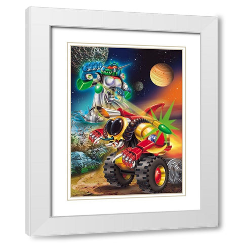 Space White Modern Wood Framed Art Print with Double Matting by Hoenderkamp, Patrick