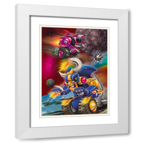 Space 2 White Modern Wood Framed Art Print with Double Matting by Hoenderkamp, Patrick