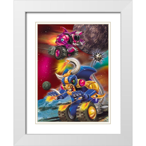 Space 2 White Modern Wood Framed Art Print with Double Matting by Hoenderkamp, Patrick