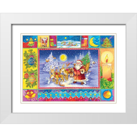Santa and Friends White Modern Wood Framed Art Print with Double Matting by Hoenderkamp, Patrick