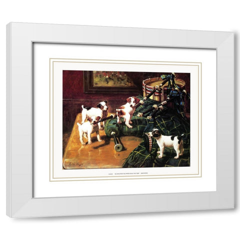 He Who Pays the Piper White Modern Wood Framed Art Print with Double Matting by Hayes, John