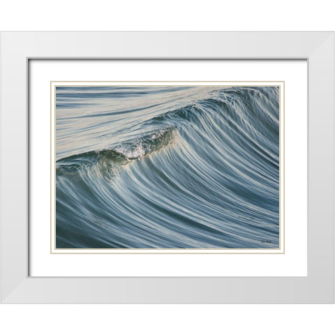 Wave Essence White Modern Wood Framed Art Print with Double Matting by Turek, Eve
