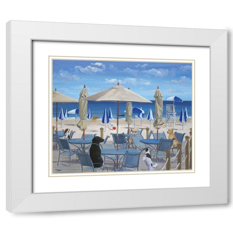 Beach Club Tails II White Modern Wood Framed Art Print with Double Matting by Saxe, Carol