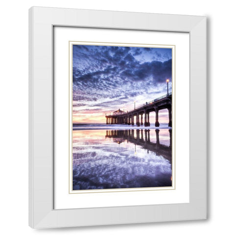Manhattan Beach Pier, California White Modern Wood Framed Art Print with Double Matting by Anonymous
