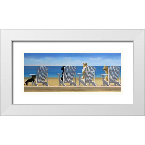 Beach Chair Tails White Modern Wood Framed Art Print with Double Matting by Saxe, Carol