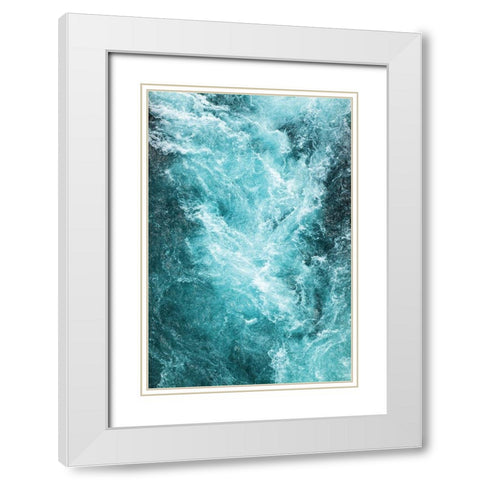 River Flow White Modern Wood Framed Art Print with Double Matting by Anonymous