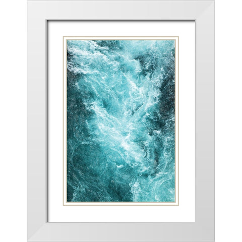 River Flow White Modern Wood Framed Art Print with Double Matting by Anonymous