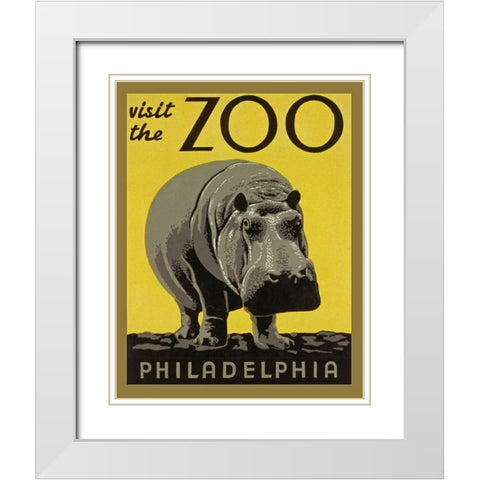 Philadelphia Zoo White Modern Wood Framed Art Print with Double Matting by Anonymous