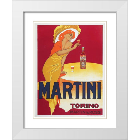 Martini White Modern Wood Framed Art Print with Double Matting by Dudovich, Marcello