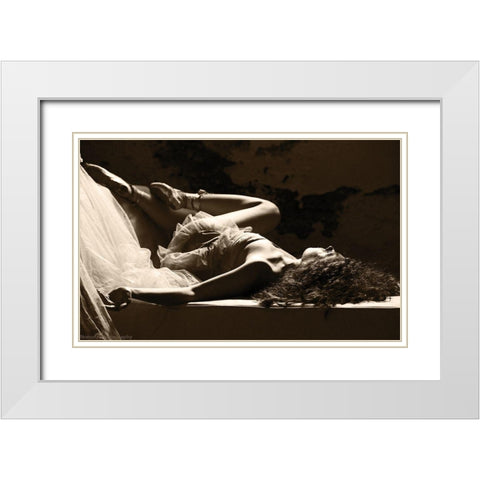After the Ballet II. White Modern Wood Framed Art Print with Double Matting by Sipos, Judit