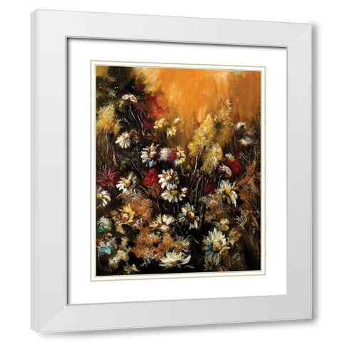 Classic Bouquet II White Modern Wood Framed Art Print with Double Matting by Sipos, Judit