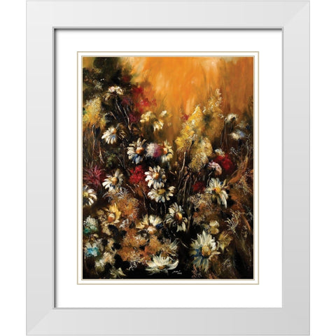 Classic Bouquet II White Modern Wood Framed Art Print with Double Matting by Sipos, Judit
