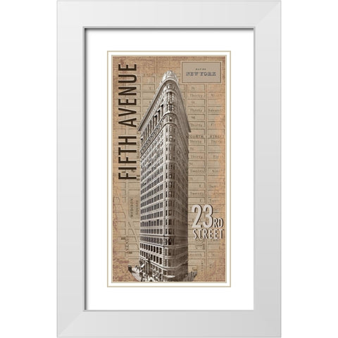 Flatiron White Modern Wood Framed Art Print with Double Matting by Anonymous