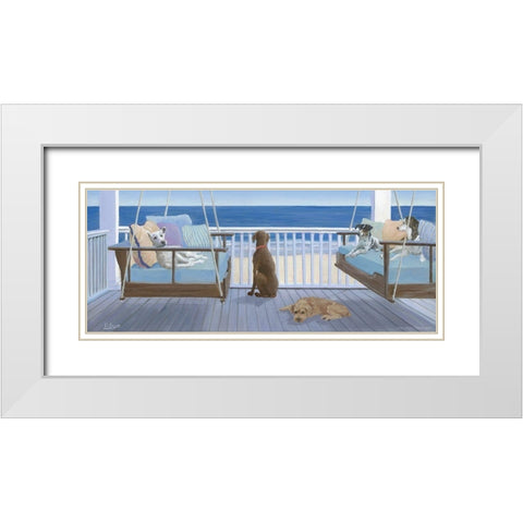 Swing Tails White Modern Wood Framed Art Print with Double Matting by Saxe, Carol