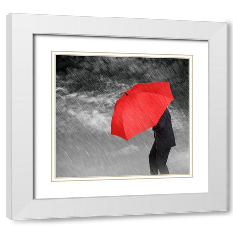 Weathering the Storm White Modern Wood Framed Art Print with Double Matting by Anonymous