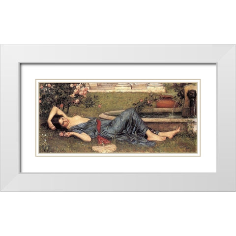 Sweet Summer White Modern Wood Framed Art Print with Double Matting by Waterhouse, J. W.