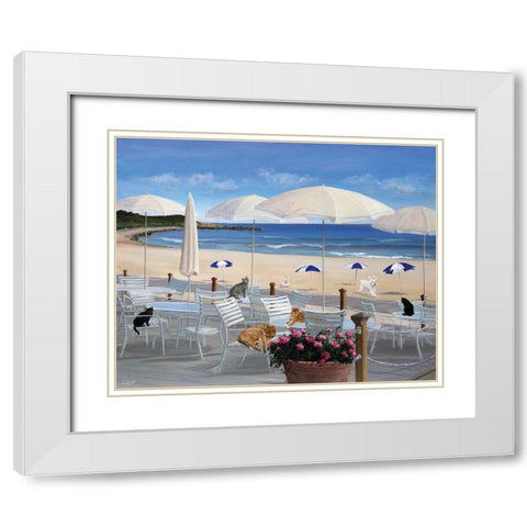 Beach Club Deck 2 White Modern Wood Framed Art Print with Double Matting by Saxe, Carol