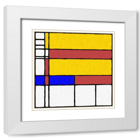 Abstract Modern in Mondrian Style White Modern Wood Framed Art Print with Double Matting by Mcaulay, Anthony