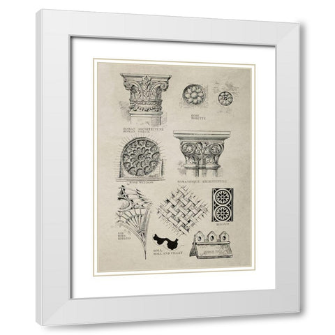 Glossary of Architectural Details White Modern Wood Framed Art Print with Double Matting by Anonymous