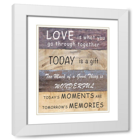Love is What You Go Through Together White Modern Wood Framed Art Print with Double Matting by Inuit