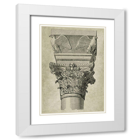 Italian Renaissance Column White Modern Wood Framed Art Print with Double Matting by Anonymous