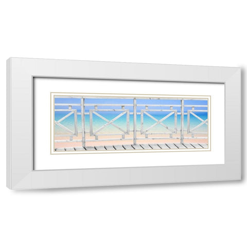 Up on The Boardwalk White Modern Wood Framed Art Print with Double Matting by Anonymous