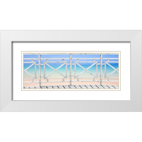 Up on The Boardwalk White Modern Wood Framed Art Print with Double Matting by Anonymous