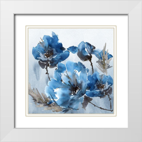 Watercolor Peony II White Modern Wood Framed Art Print with Double Matting by Tarakanova, Olga
