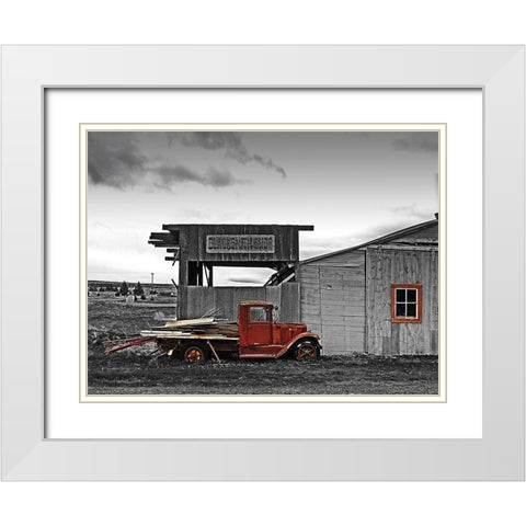 Vintage Country White Modern Wood Framed Art Print with Double Matting by Sanders, G.