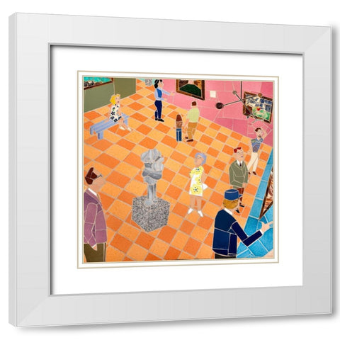 Art Museum Gallery White Modern Wood Framed Art Print with Double Matting by Mandell, Jonathan