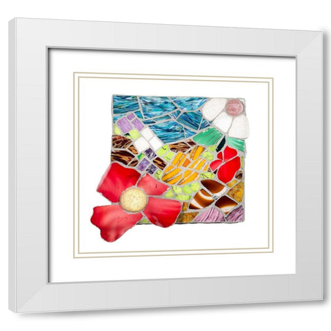 Flowers in the Storm White Modern Wood Framed Art Print with Double Matting by Mandell, Jonathan