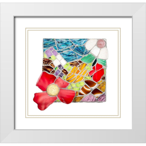 Flowers in the Storm White Modern Wood Framed Art Print with Double Matting by Mandell, Jonathan