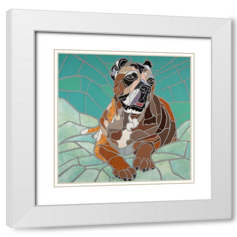 Mastiff Portrait White Modern Wood Framed Art Print with Double Matting by Mandell, Jonathan